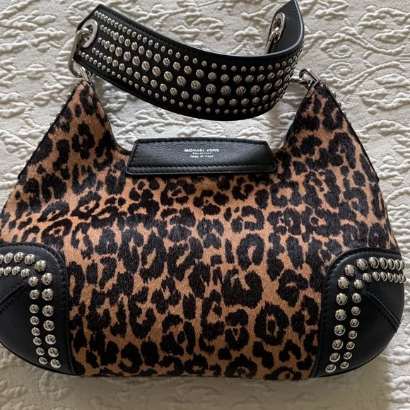 MICHAEL KORS COLLECTION Calf Hair Shoulder Bag with Stud Detail - Picture 2 of 16